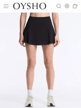 Oysho Black Circle Skater Skirt
